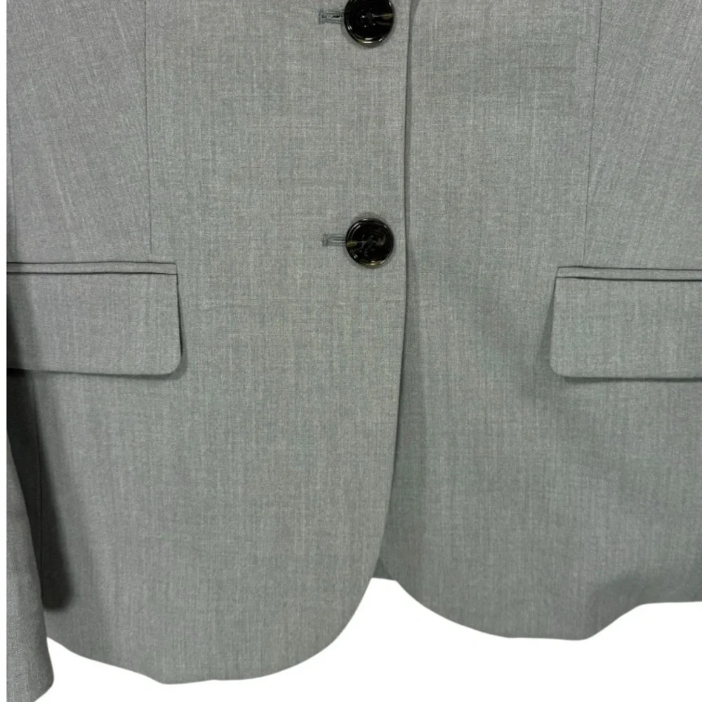J. Crew Womens Gray Classic Two Button ‎ Blazer Jacket Size 4 Business Career